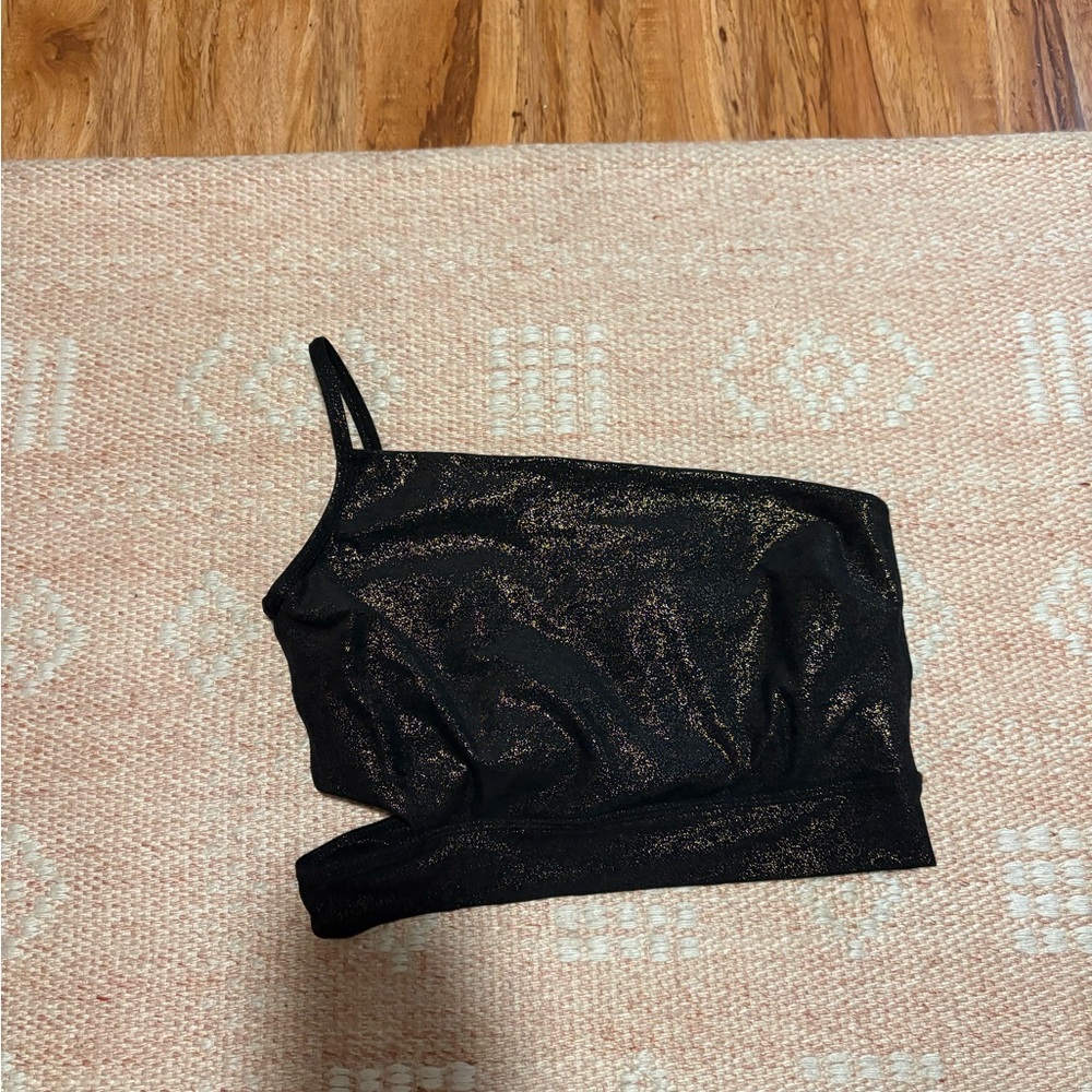 Beyond Yoga Black One-Shoulder Shimmer Camisole